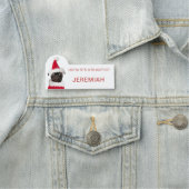 Grappige Schattigee zwarte mopshond in kerstmis Naamplaatje (In situ)