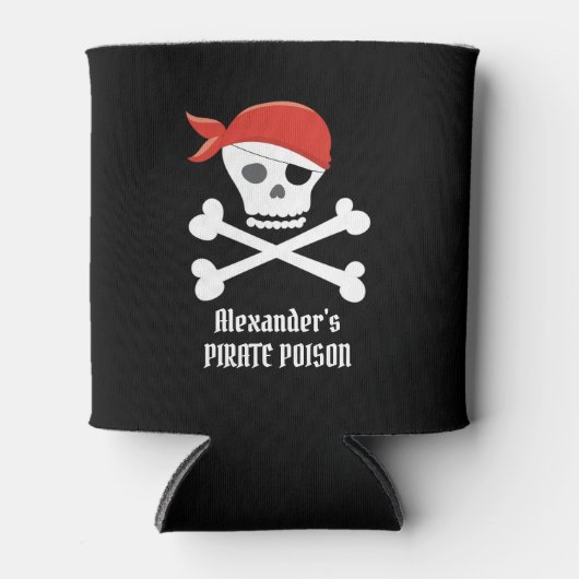 Grappige schedel Crossbones Pirate Poison Custom Blikjeskoeler (Voorkant)