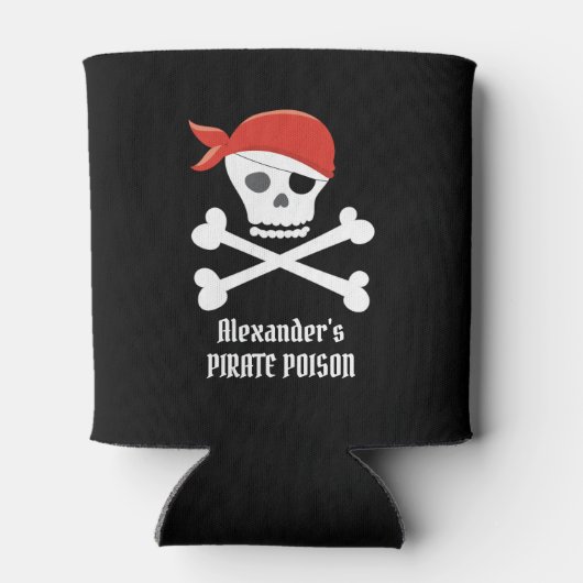 Grappige schedel Crossbones Pirate Poison Custom Blikjeskoeler (Achterkant)