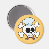 Grappige schedel en Crossbones Chef Magneet (Voorkant / Achterkant)