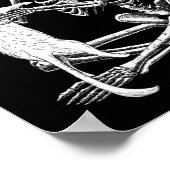 Grappige schedel kat Kerstmis Poster (Hoek)