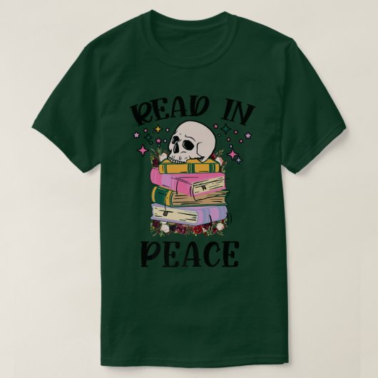 grappige schedel lezen in het boek Mystical Readin T-shirt (Design voorkant)