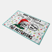 Grappige schedel met een kerstmuts Gothic Christma Deurmat (Schuin)