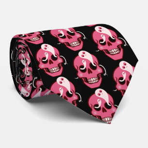 Grappige schedel met geesten Halloween Stropdas