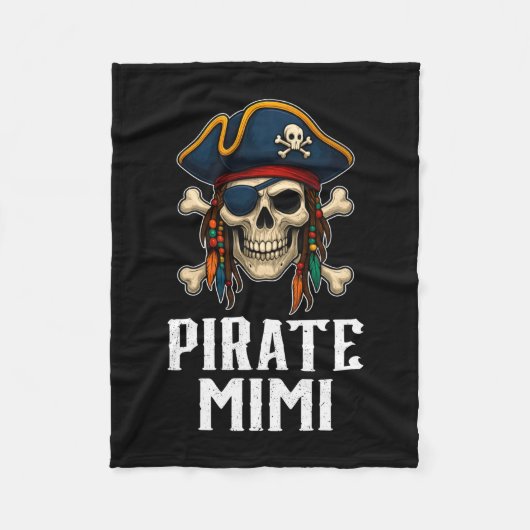 Grappige schedel piraat mimi jolly roger kruisbeen fleece deken (Voorkant)