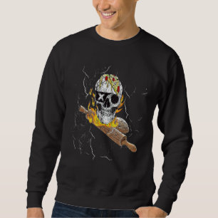 Grappige schedel Pizza Baker Chef Dough Whisperer Trui