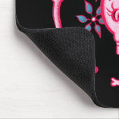 Grappige schedel roze Halloween Whimsigoth Muismat (Hoek)