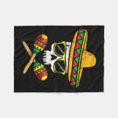 Grappige schedel sombrero maracas cinco de mayo fleece deken (Voorkant (Horizontaal))