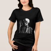 grappige schedel Tri-Blend shirt (Voorkant)