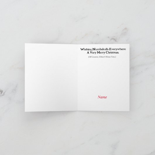 Grappige Schedels Kerstkaart met Hulst Kaart (Binnen)
