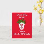 Grappige Schedels Kerstkaart van Holly Kaart (Gele Bloem)