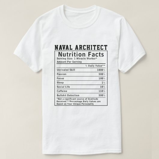Grappige scheepsarchitect voedingsfeiten baas cade t-shirt (Design voorkant)