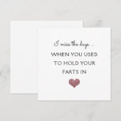 Grappige scheet valentijn/jubileum glitter hart feestdagenkaart (Voorkant / Achterkant)