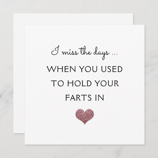 Grappige scheet valentijn/jubileum glitter hart feestdagenkaart (Voorkant / Achterkant)