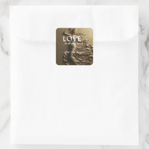 Grappige scheidingsdecoratie voor vrouwen Luxe gou Vierkante Sticker