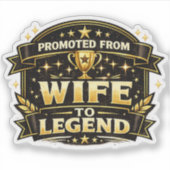 Grappige scheidingssticker Bevorderd van vrouw tot Sticker (Voorkant)
