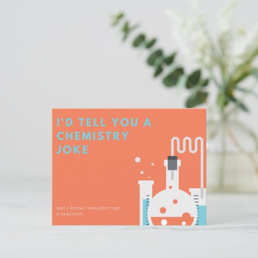 Grappige scheikunde grap briefkaart (Staand voorkant)