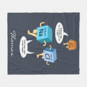 Grappige scheikunde periodiek systeem elementen fleece deken (Voorkant (Horizontaal))