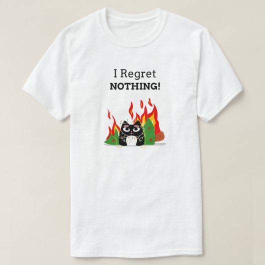 Grappige Schelm Kat Kerstmis T-shirt (Design voorkant)