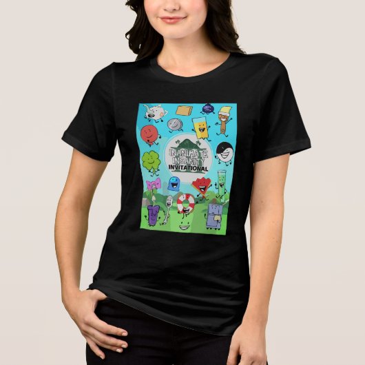 Grappige schepper inkt levenloze krankzinnigheid P Tri-Blend Shirt (Voorkant)