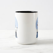 Grappige scheten sneeuwbol tweekleurige koffiemok (Center)