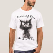Grappige schets kat – Tekst bewerkbaar Wilde ochte T-shirt (Voorkant)