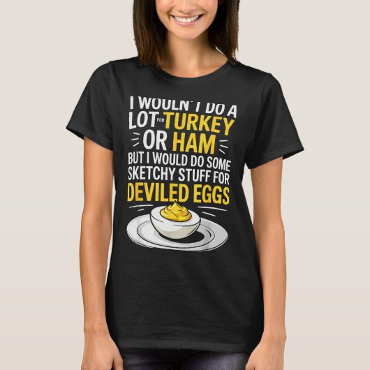 Grappige Schetsachtige Dingen Voor Gevulde Eieren  T-shirt (Voorkant)
