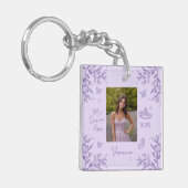 Grappige schetsfoto Mis Quince Años Keepsake Sleutelhanger (Voorkant Links)