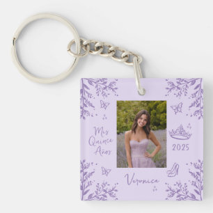 Grappige schetsfoto Mis Quince Años Keepsake Sleutelhanger