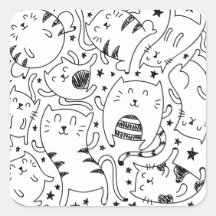 Grappige schetsmatige dansende katten doodles patr