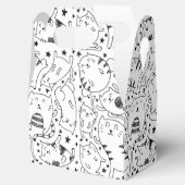 Grappige schetsmatige dansende katten illustratie  bedankdoosjes (Geopend)