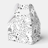 Grappige schetsmatige dansende katten illustratie  bedankdoosjes (Voorkant Zijde)