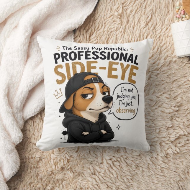 Grappige Scheve Blik Hond - "Ik Oordeel Niet Over  Kussen (Deken)