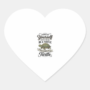 Grappige Schildpad Citaat Vintage Gravure Ontwerp  Hart Sticker