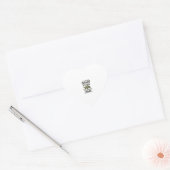 Grappige Schildpad Citaat Vintage Gravure Ontwerp Hart Sticker (Envelop)