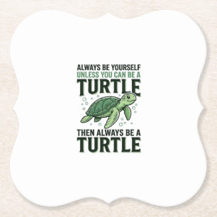 Grappige Schildpad Citaat Vintage Gravure Ontwerp_ Kartonnen Onderzetters