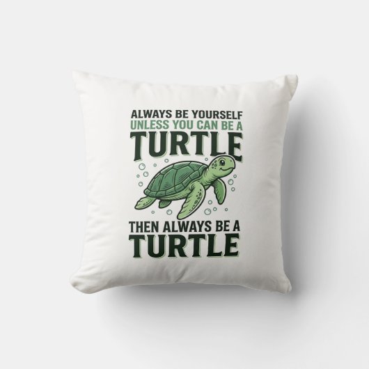Grappige Schildpad Citaat Vintage Gravure Ontwerp_ Kussen (Voorkant)