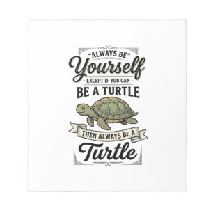 Grappige Schildpad Citaat Vintage Gravure Ontwerp Notitieblok