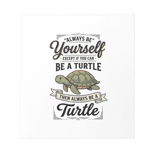 Grappige Schildpad Citaat Vintage Gravure Ontwerp Notitieblok (Voorkant)