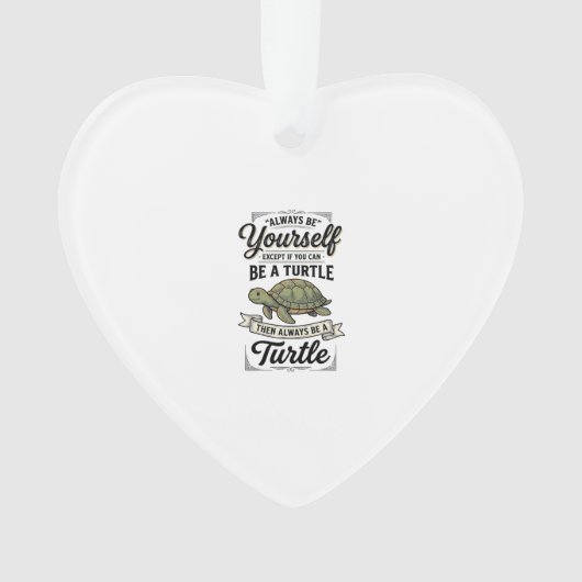 Grappige Schildpad Citaat Vintage Gravure Ontwerp  Ornament (voorkant)
