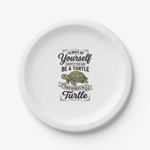 Grappige Schildpad Citaat Vintage Gravure Ontwerp  Papieren Bordje