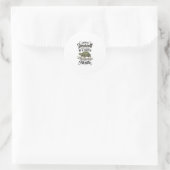 Grappige Schildpad Citaat Vintage Gravure Ontwerp Ronde Sticker (Tas)