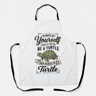 Grappige Schildpad Citaat Vintage Gravure Ontwerp  Schort