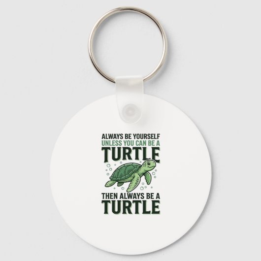 Grappige Schildpad Citaat Vintage Gravure Ontwerp_ Sleutelhanger (Voorkant)