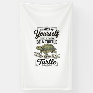 Grappige Schildpad Citaat Vintage Gravure Ontwerp  Spandoek