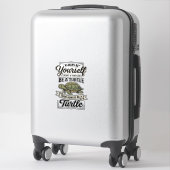 Grappige Schildpad Citaat Vintage Gravure Ontwerp Sticker (Koffer)