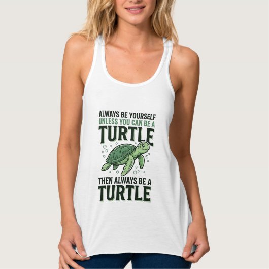 Grappige Schildpad Citaat Vintage Gravure Ontwerp_ Tanktop (Voorkant)