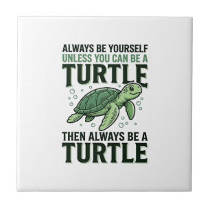 Grappige Schildpad Citaat Vintage Gravure Ontwerp_ Tegeltje