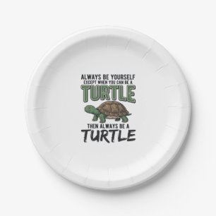 Grappige Schildpad Citaat Vintage Vector Design_1 Papieren Bordje