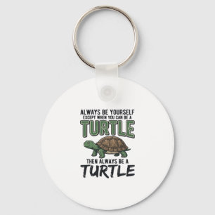 Grappige Schildpad Citaat Vintage Vector Design_1 Sleutelhanger